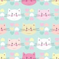 Cats. Kids cartoon vector background. Pastel Colors.